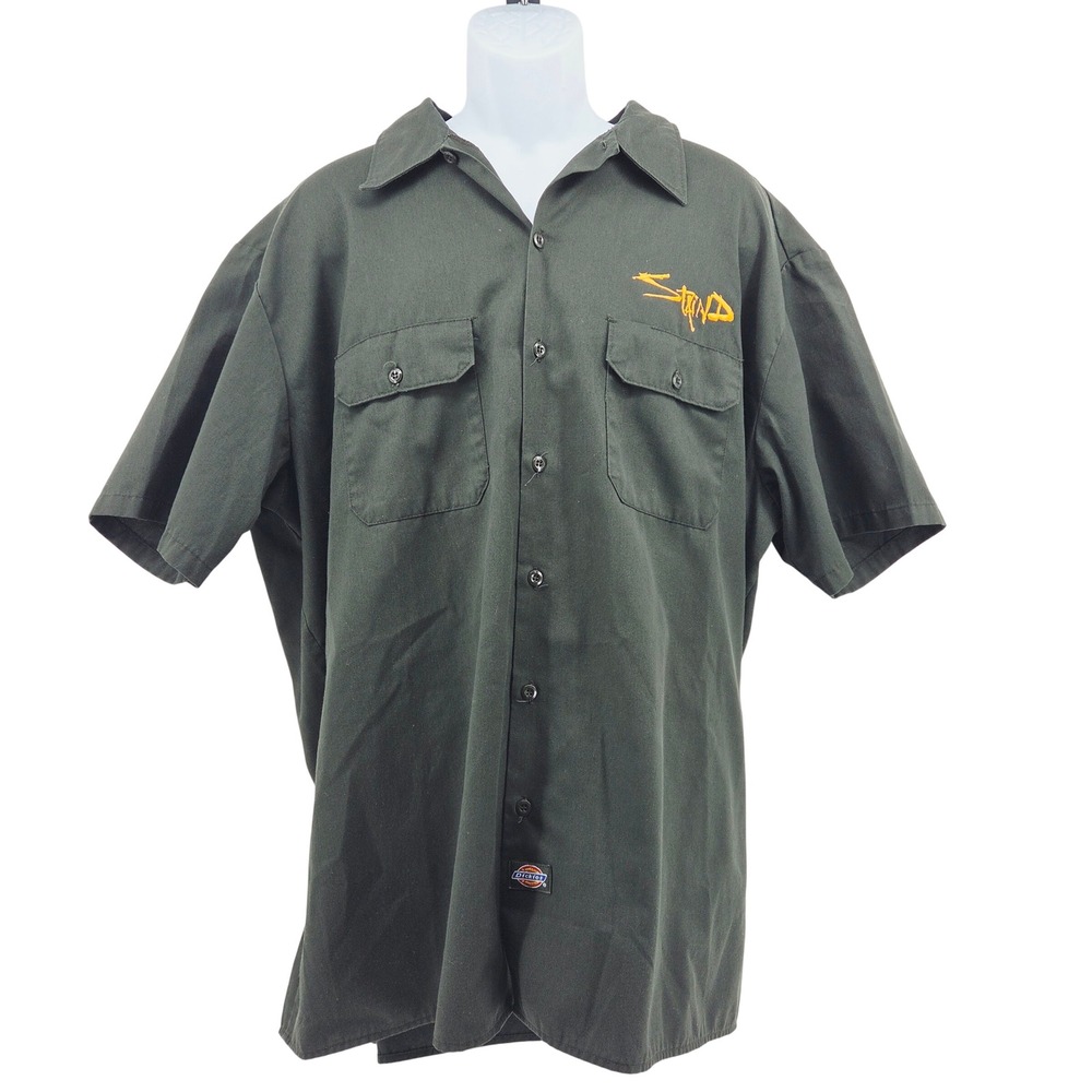 Dickies Staind Skater Mens 3XL Green Embroidered Work Shirt Aaron Lewis Vintage